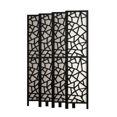 Artiss Clover Room Divider Screen Privacy Wood Dividers Stand 8 Panel Black Payday Deals