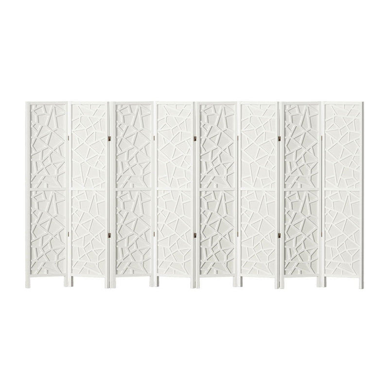 Artiss Clover Room Divider Screen Privacy Wood Dividers Stand 8 Panel White Payday Deals