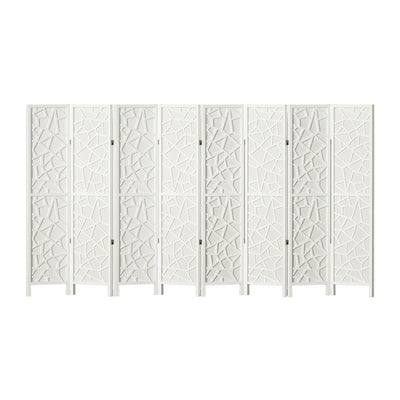 Artiss Clover Room Divider Screen Privacy Wood Dividers Stand 8 Panel White Payday Deals