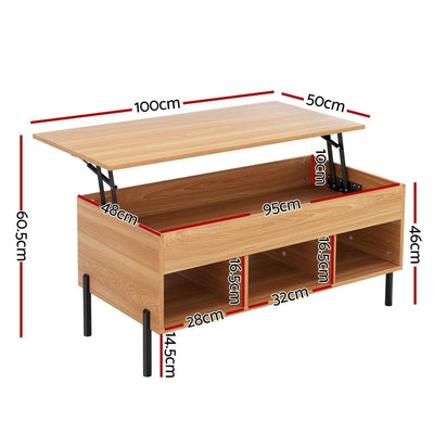 Artiss Coffee Table Lift-top Oak Payday Deals