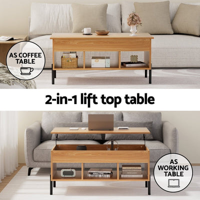 Artiss Coffee Table Lift-top Oak Payday Deals