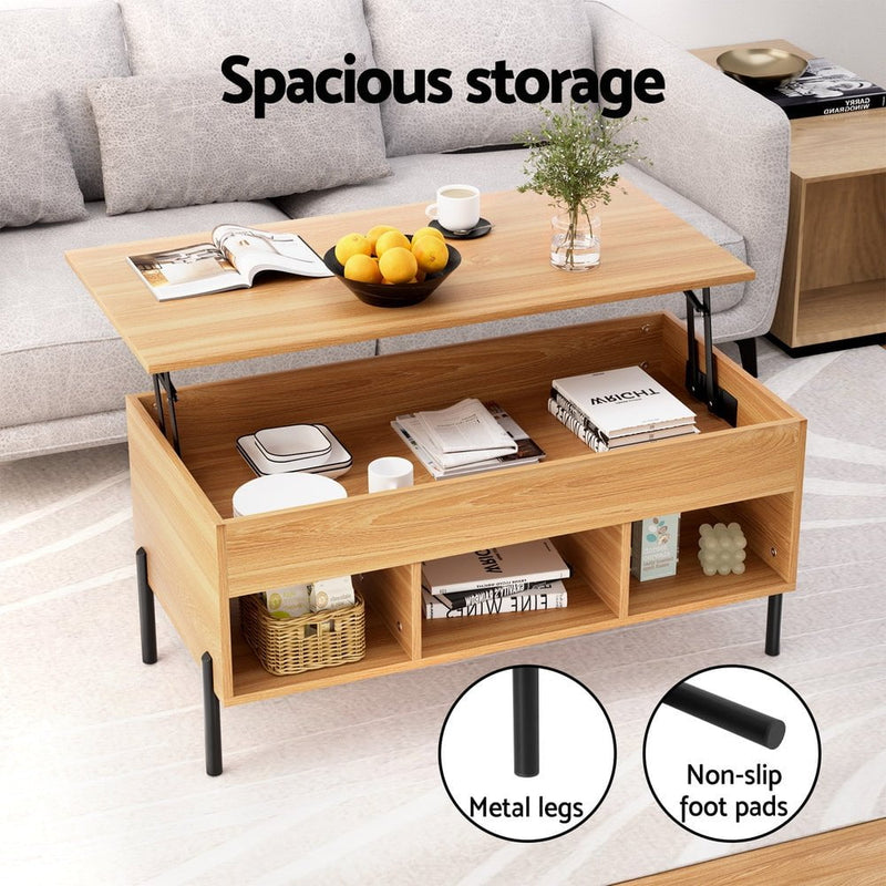 Artiss Coffee Table Lift-top Oak Payday Deals