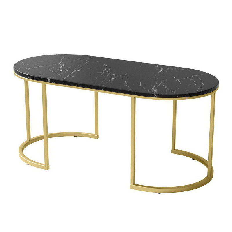 Artiss Coffee Table Marble Effect Black Payday Deals