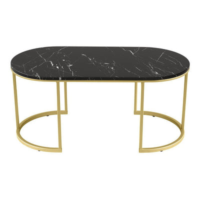 Artiss Coffee Table Marble Effect Black Payday Deals