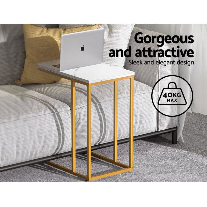 Artiss Coffee Table Side Table Laptop Desk Bedside Sofa Wooden Table Marbel Payday Deals