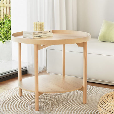 Artiss Coffee Table Side Table Round 70CM Payday Deals