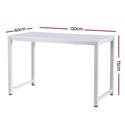 Artiss Computer Desk Home Office Study Table White 120CM Payday Deals