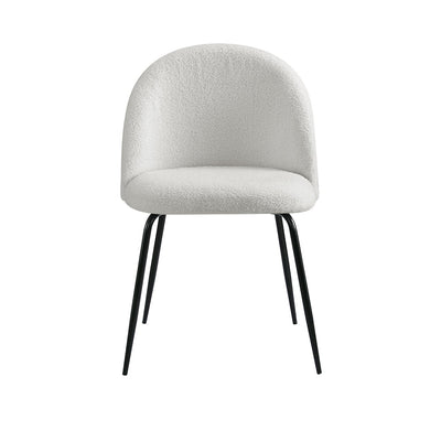 Artiss Dining Chairs Accent Chairs Armchair Kitchen Sherpa Boucle Chair White Payday Deals