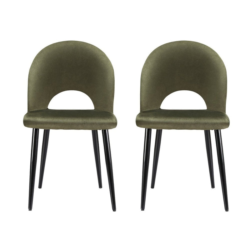 Artiss Dining Chairs Green Velvet Set Of 2 Loren Payday Deals