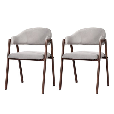 Artiss Dining Chairs Grey Linen Fabric Set Of 2 Nadi Payday Deals