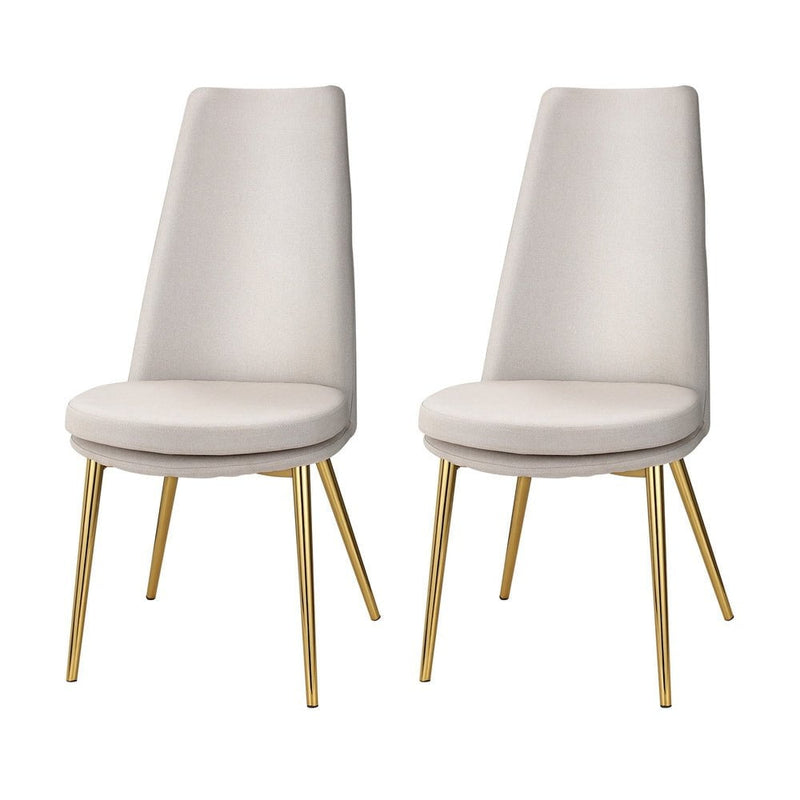 Artiss Dining Chairs High-back Beige Set of 2 Sunnie Payday Deals