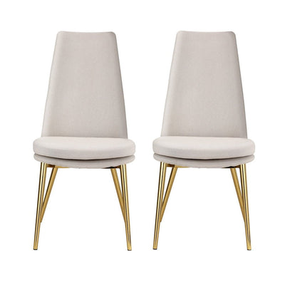 Artiss Dining Chairs High-back Beige Set of 2 Sunnie Payday Deals