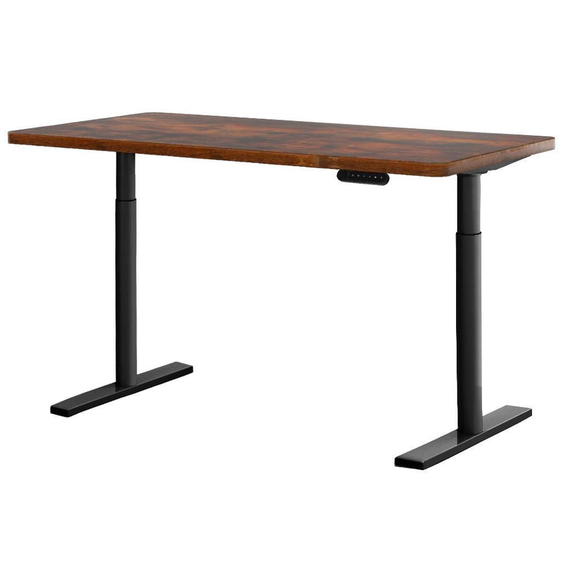 Artiss Electric Standing Desk Adjustable Sit Stand Desks Black Brown 140cm Payday Deals