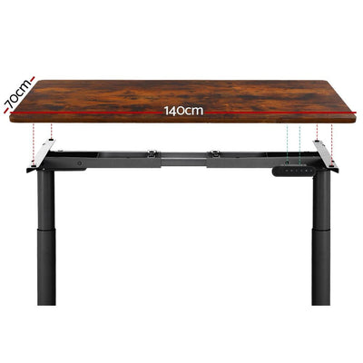 Artiss Electric Standing Desk Adjustable Sit Stand Desks Black Brown 140cm Payday Deals