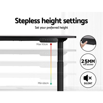 Artiss Electric Standing Desk Height Adjustable Sit Stand Desks Black 140cm Payday Deals
