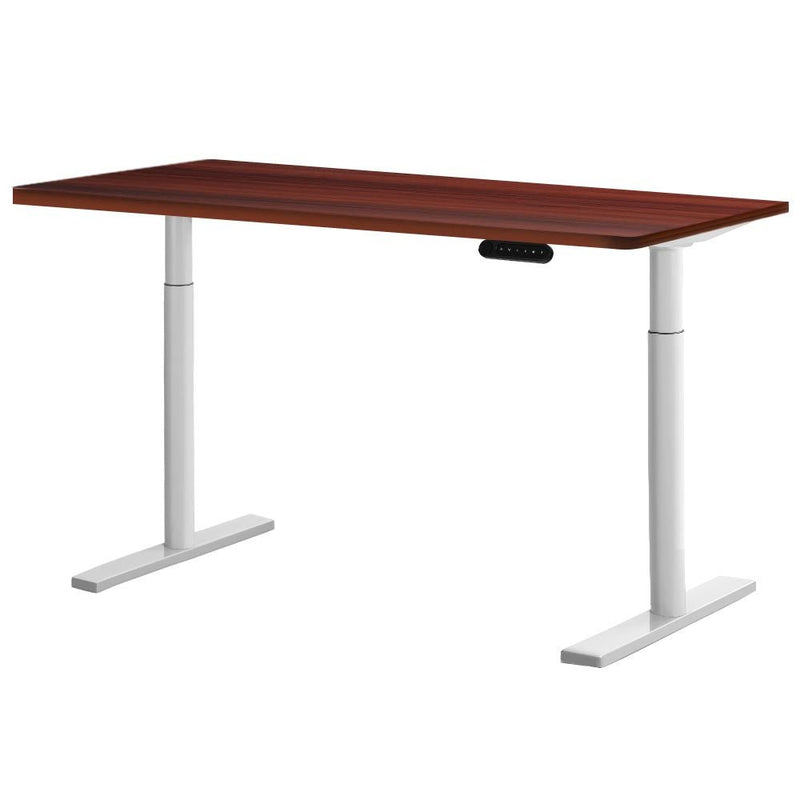 Artiss Electric Standing Desk Height Adjustable Sit Stand Desks White Walnut Payday Deals