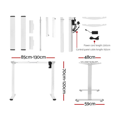 Artiss Electric Standing Desk Motorised Adjustable Sit Stand Desks White Payday Deals