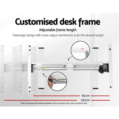 Artiss Electric Standing Desk Motorised Adjustable Sit Stand Desks White Payday Deals