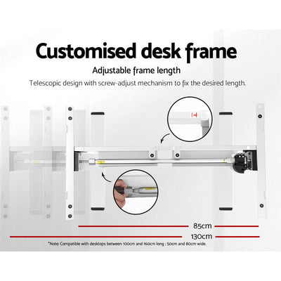 Artiss Electric Standing Desk Motorised Adjustable Sit Stand Desks White Walnut Payday Deals