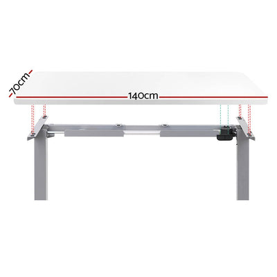 Artiss Electric Standing Desk Motorised Sit Stand Desks Table Grey White 140cm Payday Deals