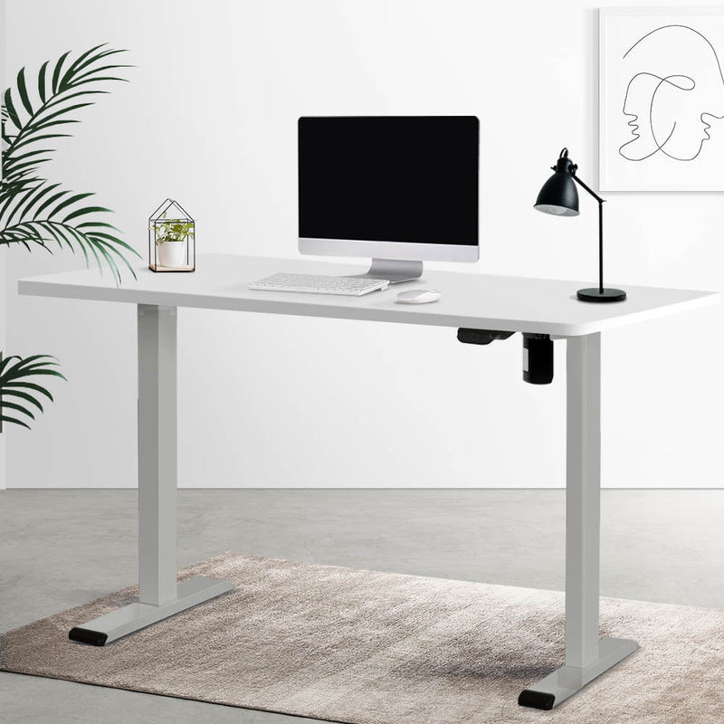 Artiss Electric Standing Desk Motorised Sit Stand Desks Table Grey White 140cm Payday Deals