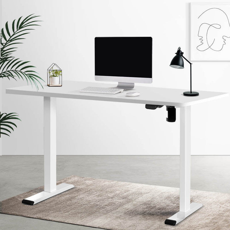 Artiss Electric Standing Desk Motorised Sit Stand Desks Table White 140cm Payday Deals