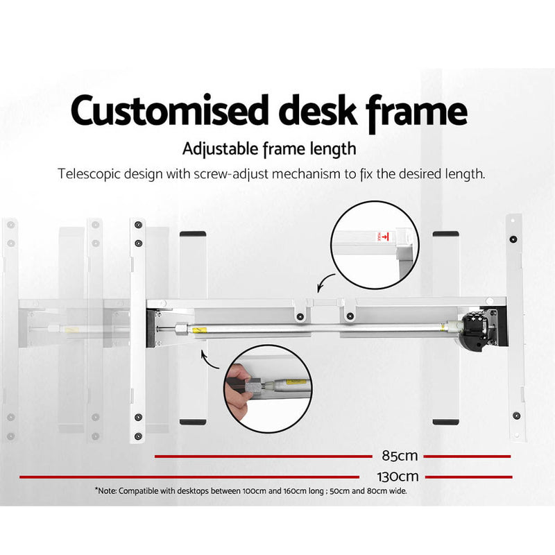 Artiss Electric Standing Desk Motorised Sit Stand Desks Table White Oak 140cm Payday Deals