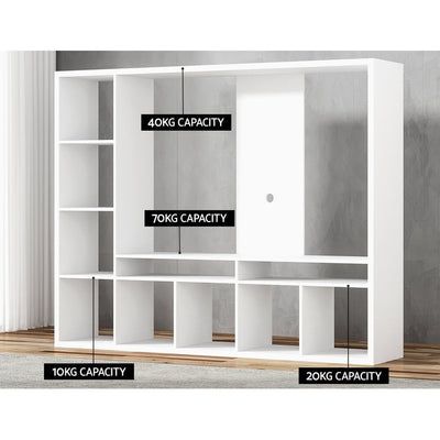 Artiss Entertainment Center Unit TV Stand TV Cabinet Open Shelves 183CM White Payday Deals