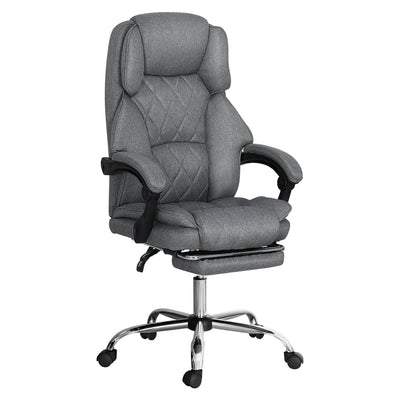 Artiss Executive Office Chair Fabric Footrest Grey Payday Deals
