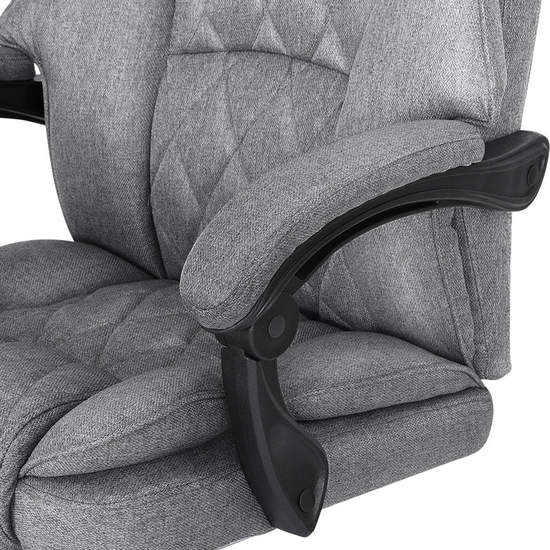 Artiss Executive Office Chair Fabric Footrest Grey Payday Deals