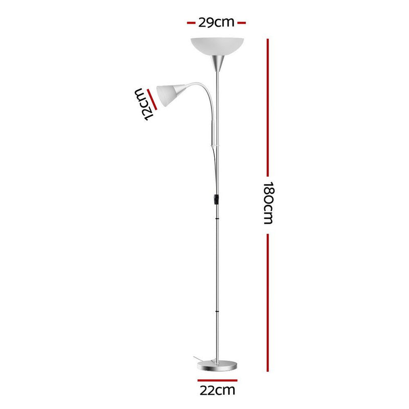 Artiss Floor Lamp Mother and Child Modern Home Living Room Office Reading Silver Payday Deals