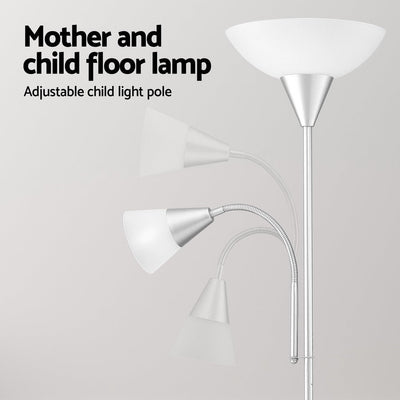 Artiss Floor Lamp Mother and Child Modern Home Living Room Office Reading Silver Payday Deals