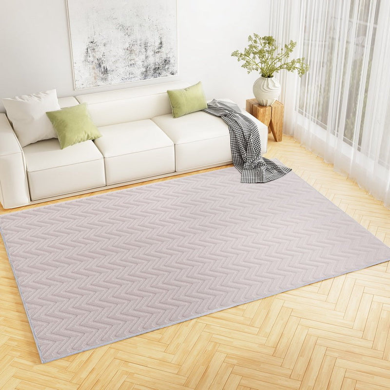Artiss Floor Rugs 200x290cm Washable Area Mat Large Carpet Microfiber Ripple Payday Deals