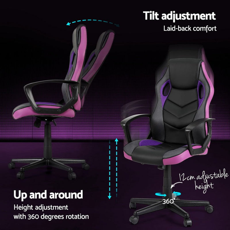 Artiss Gaming Office Chair Computer Chairs Purple Payday Deals