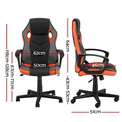 Artiss Gaming Office Chair Computer Executive Racing Chairs High Back Orange Payday Deals