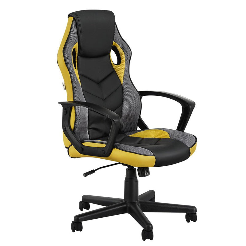 Artiss Gaming Office Chair Computer Executive Racing Chairs High Back Yellow Payday Deals