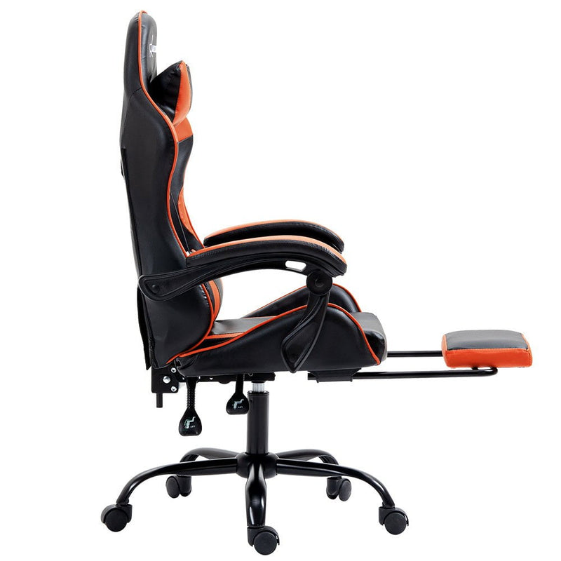 Artiss Gaming Office Chair Executive Computer Leather Chairs Footrest Orange Payday Deals
