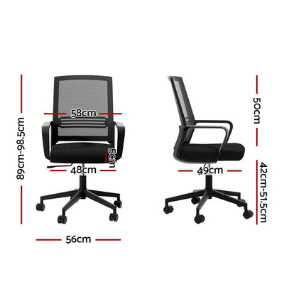 Artiss Mesh Office Chair Computer Gaming Desk Chairs Work Study Mid Back Black Payday Deals