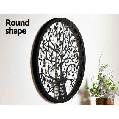 Artiss Metal Wall Art Hanging Sculpture Home Decor Leaf Tree of Life Round Frame Payday Deals