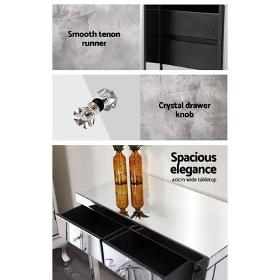 Artiss Mirrored Furniture Dressing Console Hallway Hall Table Sidebaord Drawers Payday Deals