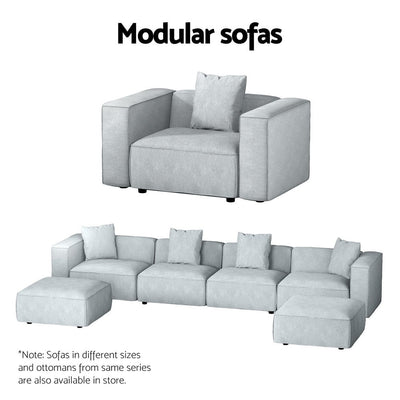 Artiss Modular Sofa Chaise Set 1-Seater Grey Payday Deals