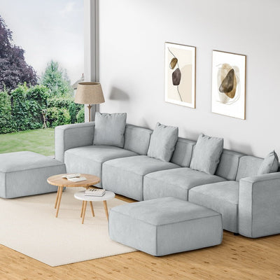 Artiss Modular Sofa Chaise Set 6-Seater Grey Payday Deals