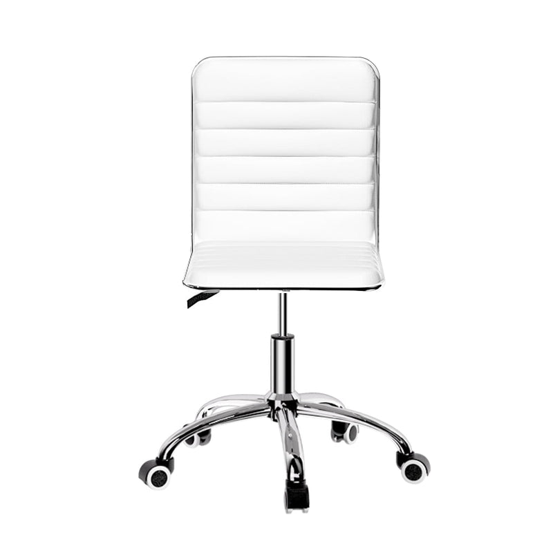 Artiss Office Chair Computer Desk Gaming Chairs PU Leather Low Back White Payday Deals