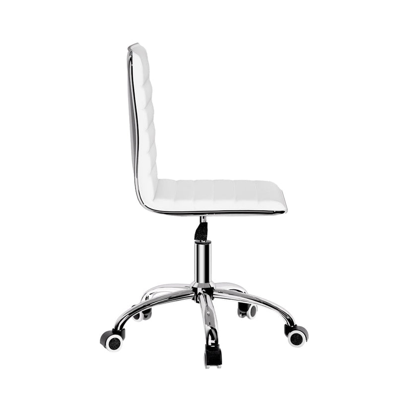 Artiss Office Chair Computer Desk Gaming Chairs PU Leather Low Back White Payday Deals