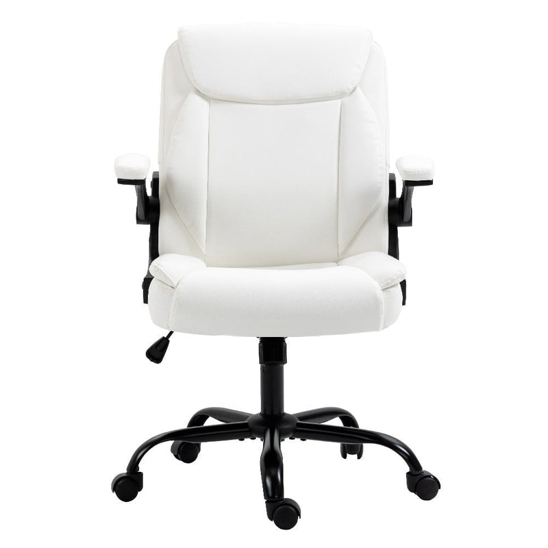 Artiss Office Chair Leather Computer Executive Chairs Gaming Study Desk White Payday Deals