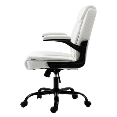 Artiss Office Chair Leather Computer Executive Chairs Gaming Study Desk White Payday Deals