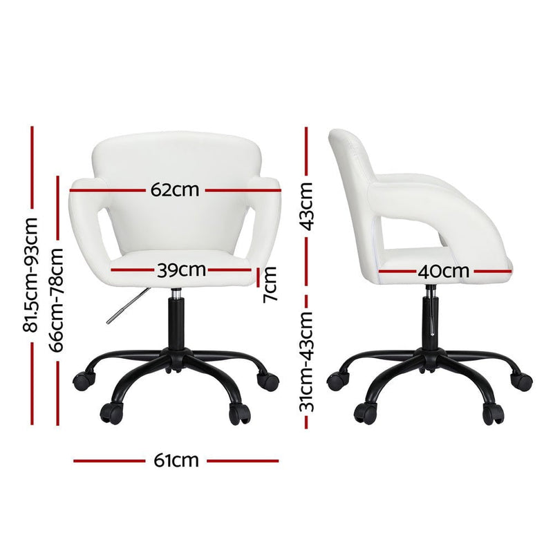 Artiss Office Chair Mid Back White Payday Deals