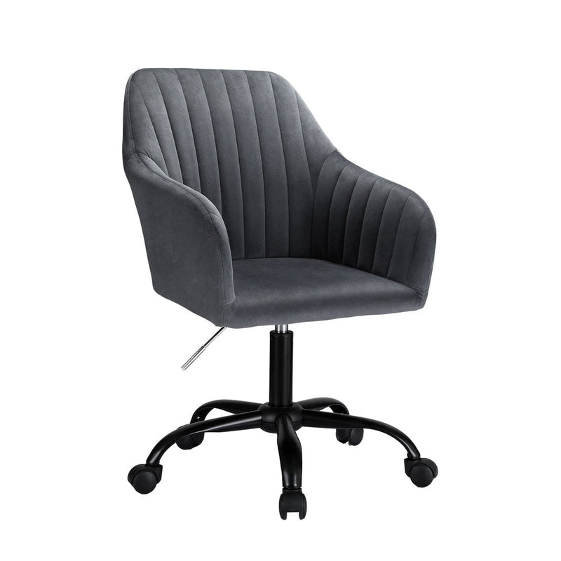 Artiss Office Chair Velvet Seat Dark Grey Payday Deals