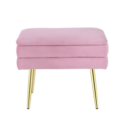 Artiss Ottoman Storage Foot Stool Velvet Pink Payday Deals