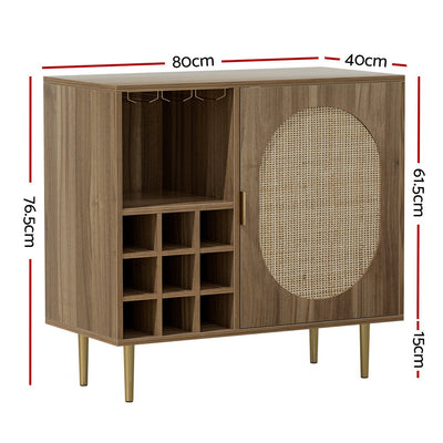 Artiss Rattan Buffet Sideboard Storage Wine Rack Cupboard Server Cabinet Kitchen Payday Deals